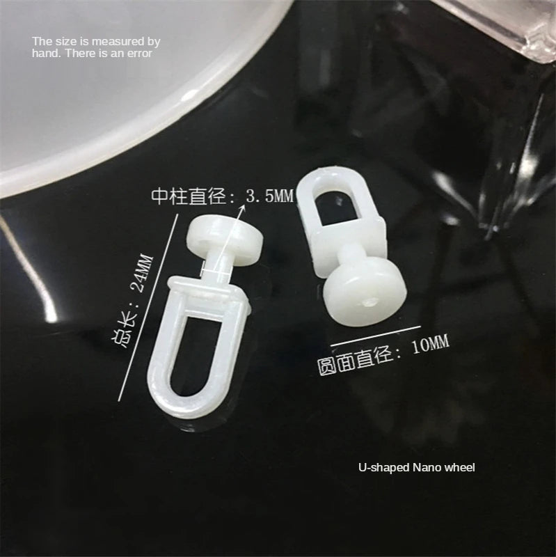 nano roues blancs opaques rideaux minimaliste accessoires fixation plastique