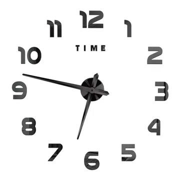 horloge murale moderne adhésive aiguille quartz acrylique noire 120cm salon chambre