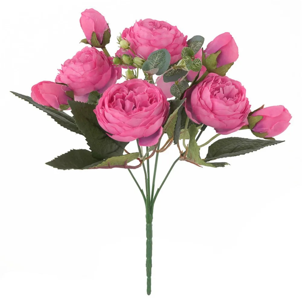 bouquets fleurs artificielles pivoines soie rose clair blanc violet rouge orange romantique extérieur mariage
