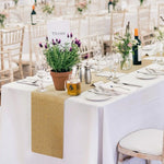 Chemin de table jute blanc pour mariage rustique