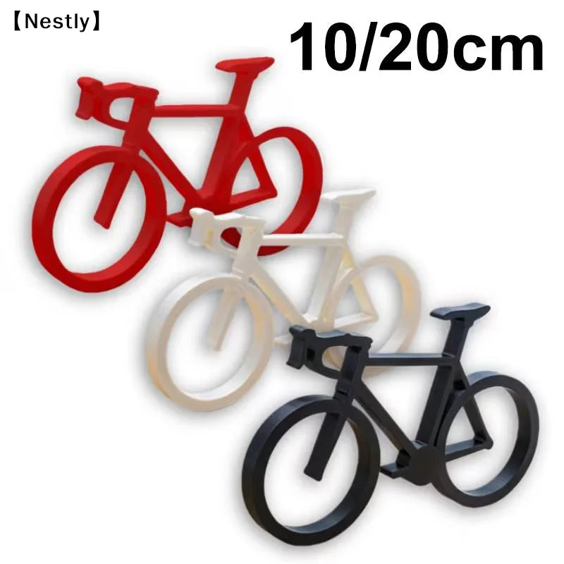 décoration moderne minimaliste sculpture vélo noir rouge blanc anneau métallique
