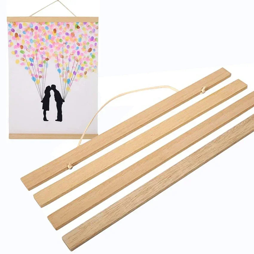 Cadre mural magnétique bois moderne toile blanche aimants decoration white black