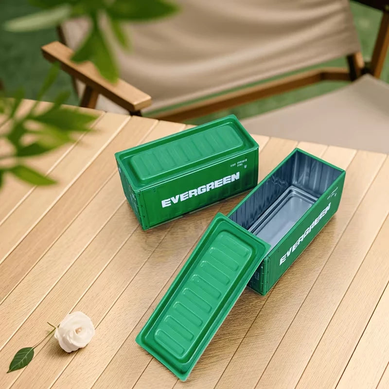 conteneur métal vert conteneur maritime EVERGREEN numéroté industriel décoratif miniature
