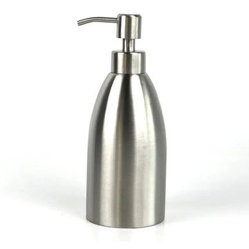 distributeur savon liquide argenté acier inoxydable moderne salle bain main shampooing gel