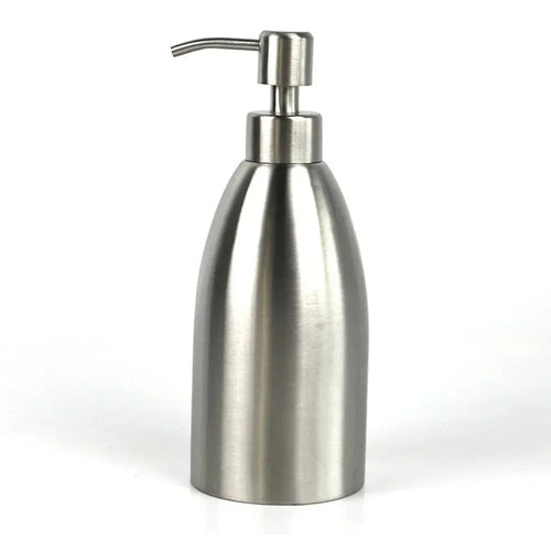 distributeur savon liquide argenté acier inoxydable moderne salle bain main shampooing gel