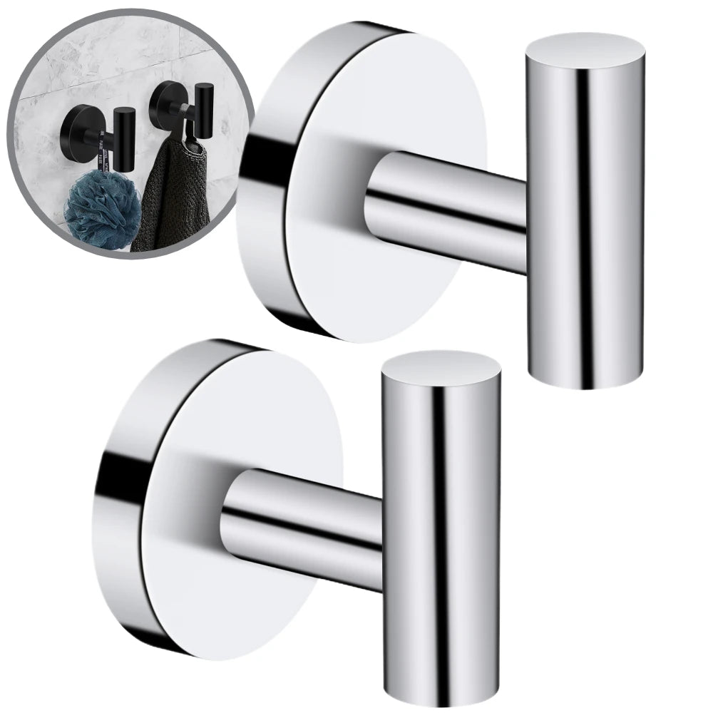 porte serviettes mural acier inoxydable chrome moderne lisse fixé murale sans logo
