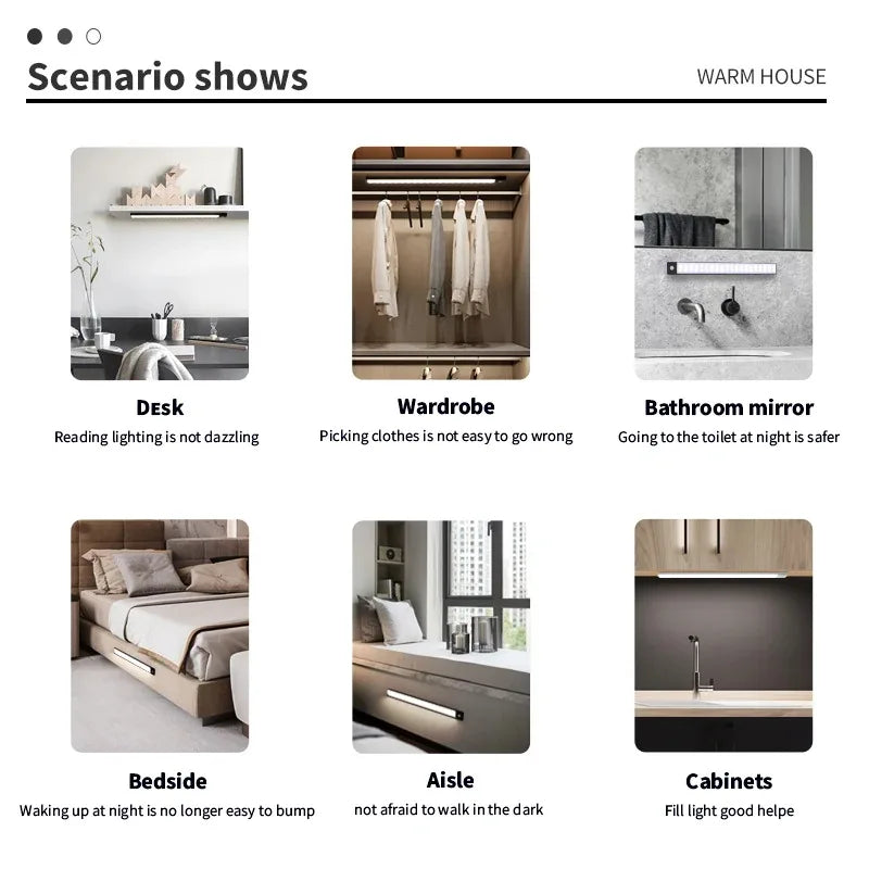 veilleuse nuit led rechargeable sans fil induction clips moderne blanc lisse éclairage chambre armoire