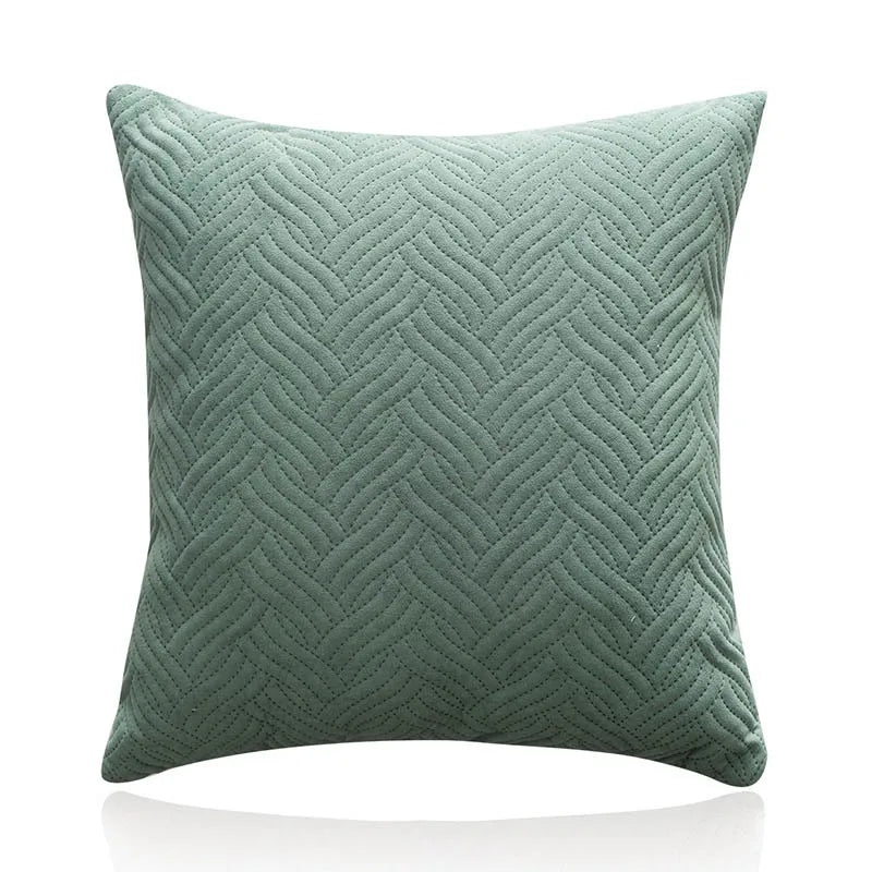 coussins carrés modernes motif zigzag bleu gris vert orange décoration lit voiture