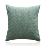 coussins carrés modernes motif zigzag bleu gris vert orange décoration lit voiture