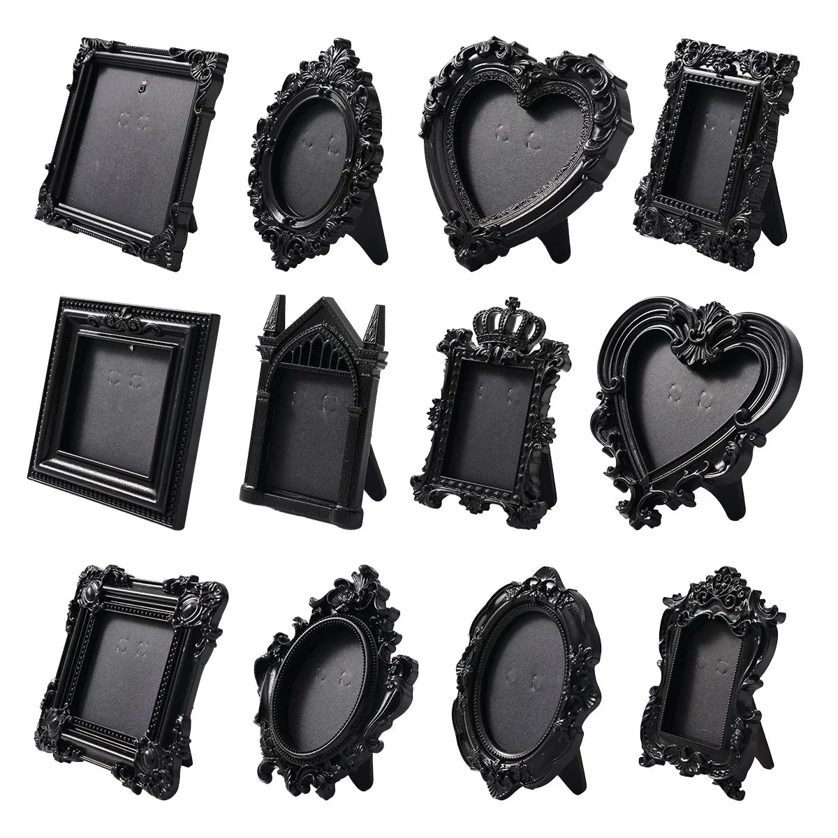 cadres photo vintage noir gothique floral romantique posable maison bureauextérieur