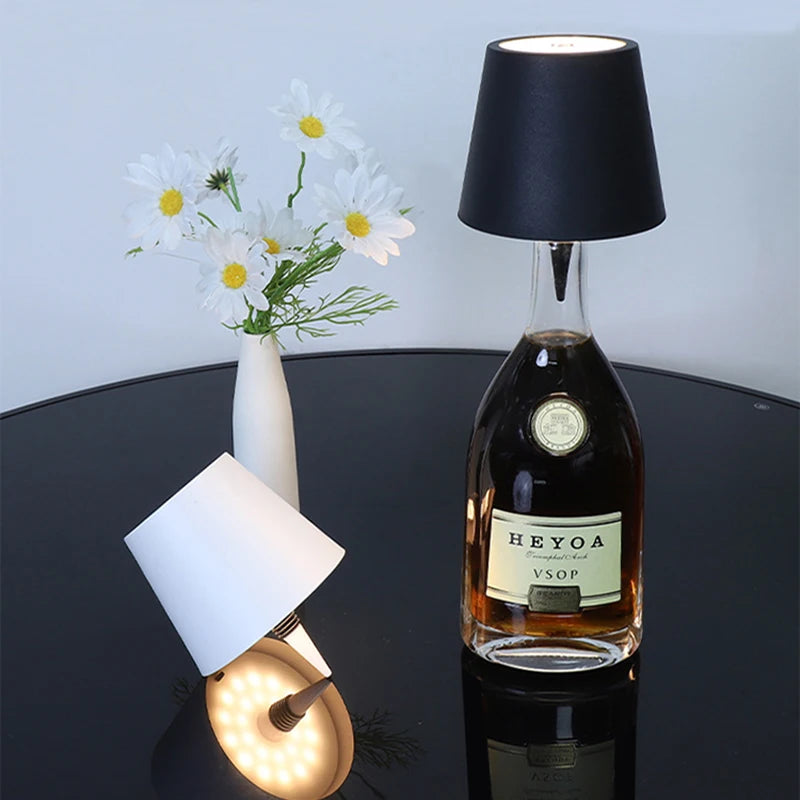 lampe table rechargeable led noir blanc doré moderne minimaliste interrupteur tactile usb