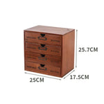 organisateur vintage commode tiroirs bois marron clair rétro poignées métalliques rangement