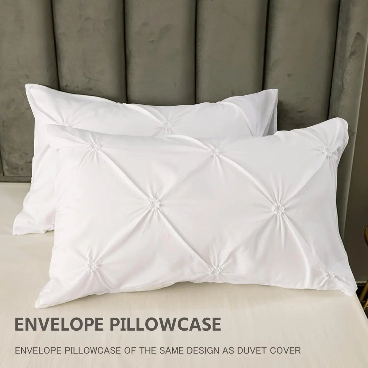 ensemble literie blanc motifs étoiles moderne housses couette plissées taies d'oreiller polyester