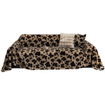 couverture canapé imitation fourrure léopard beige noir moderne salon décoration hiver confortable grande taille