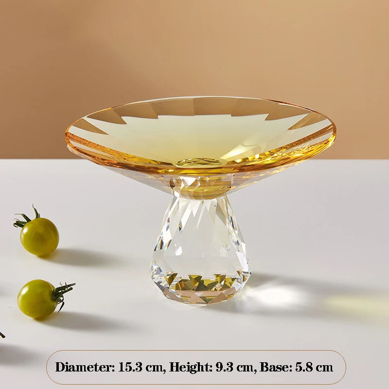 plateau dessert cristal transparent facetté moderne élégant fruits collations luxe
