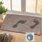 tapis porte gris moderne antidérapant absorbant extérieur 45x70cm texture épaisse motif pieds