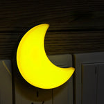 veilleuse lune forme croissant jaune blanc rose opalescente enfantine décoration chambre salon lumière led