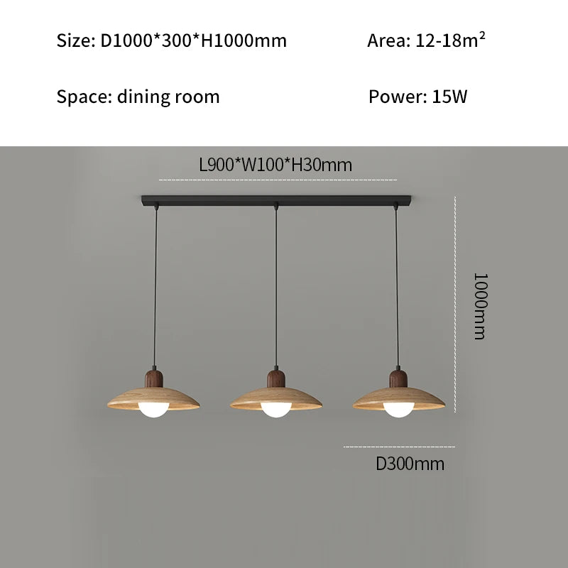 suspension lumineuse moderne bois clair taille 100cm éclairage salon chambre restaurant