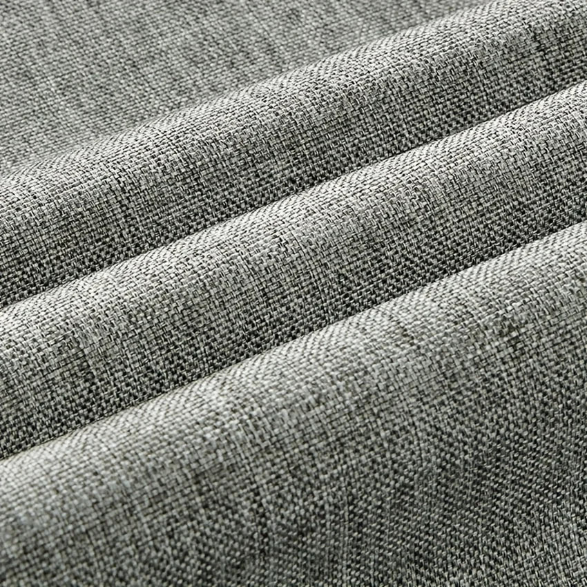 rideau douche moderne faux lin texturé beige clair gris foncé ajustable anneaux métalliques machine