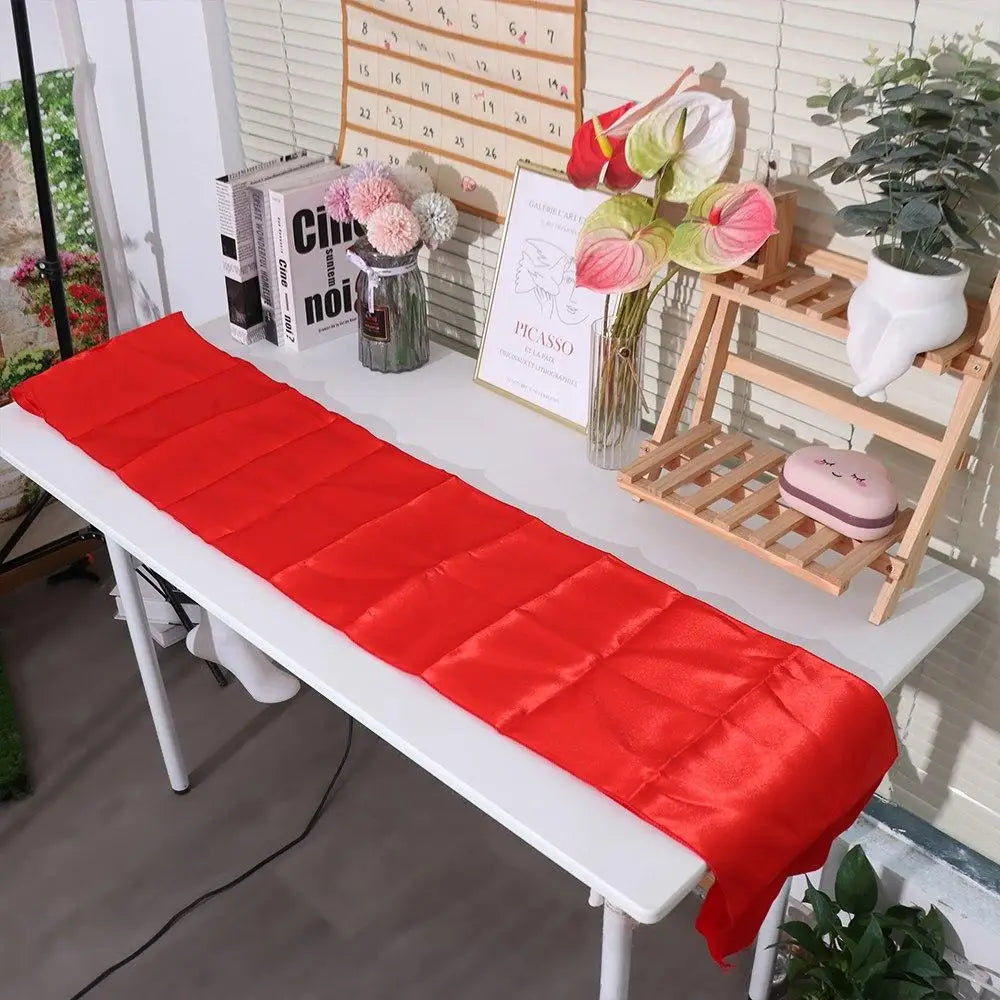 nappe table satin rouge vert foncé jaune rose beige brillante