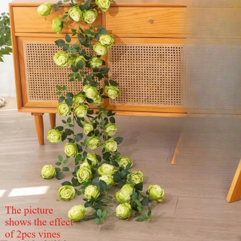 guirlande fleurs artificielles roses bouquet rouge rose blanc decoration intérieure moderne