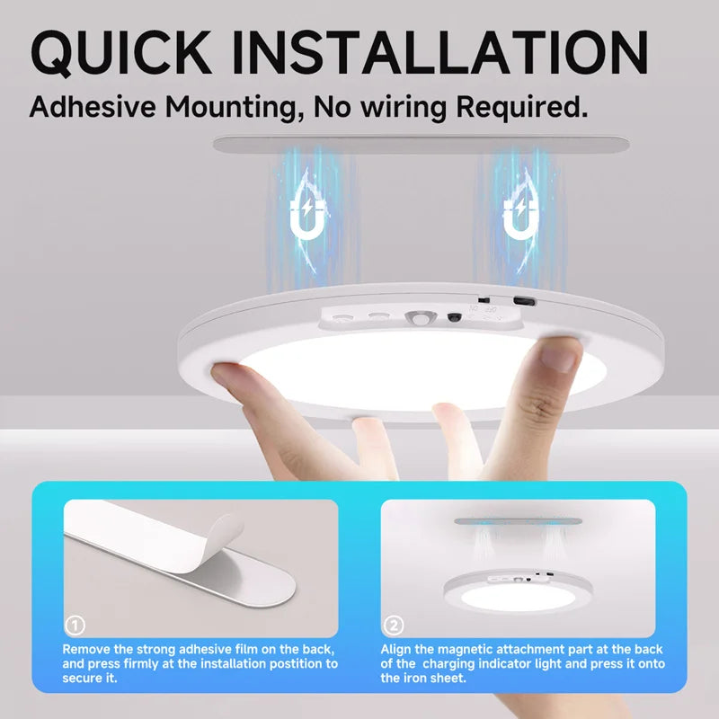 lampe led rechargeable sans fil adhésive motion sensing moderne blanc