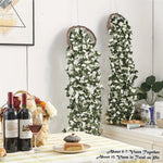guirlande fleurs artificielles roses blanches feuilles vertes décoration extérieure mariage romantique