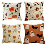 taies d'oreiller halloween orange citrouille araignée deco sofa lit polyester respectueux environnement non toxique