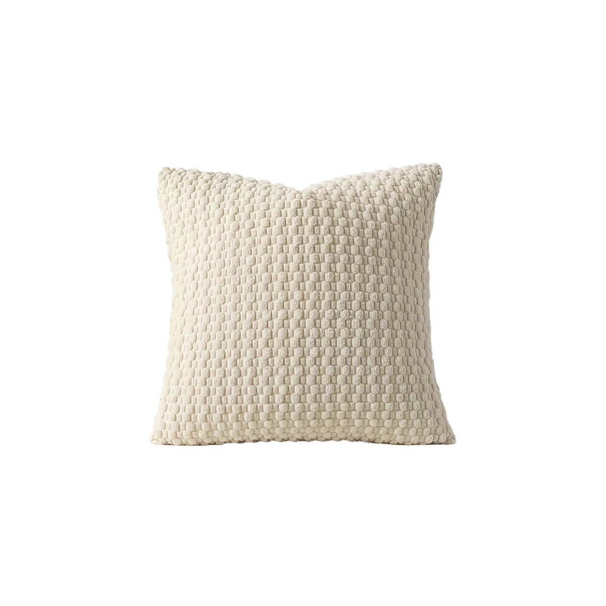 housse coussin carré géométrique polyester beige vert olive moderne 45x45cm 50x50cm decoration intérieure opaque