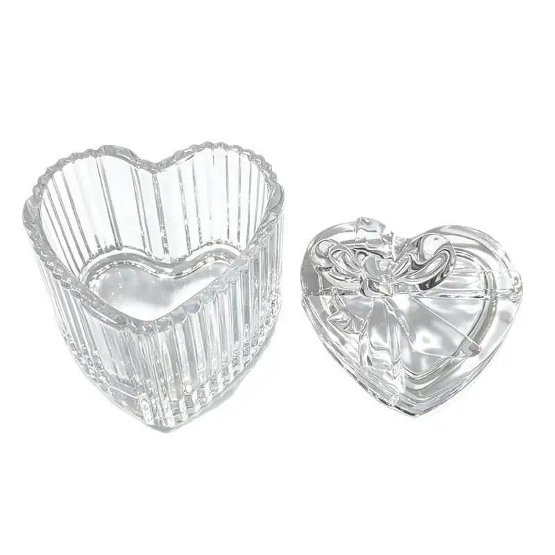 boîte bijoux transparente rayures noeud classique élégante coiffeuse rangement verres acrylique poids léger deco