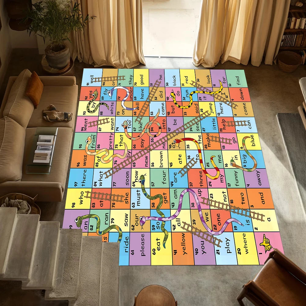 tapis jeu multicolore serpent escaliers moderne anti dérapant 50x80cm 80x120cm 120x160cm