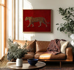 tableau toile léopard rouge moderne sans cadre abstrait classique impression toile chambre masculine decoration