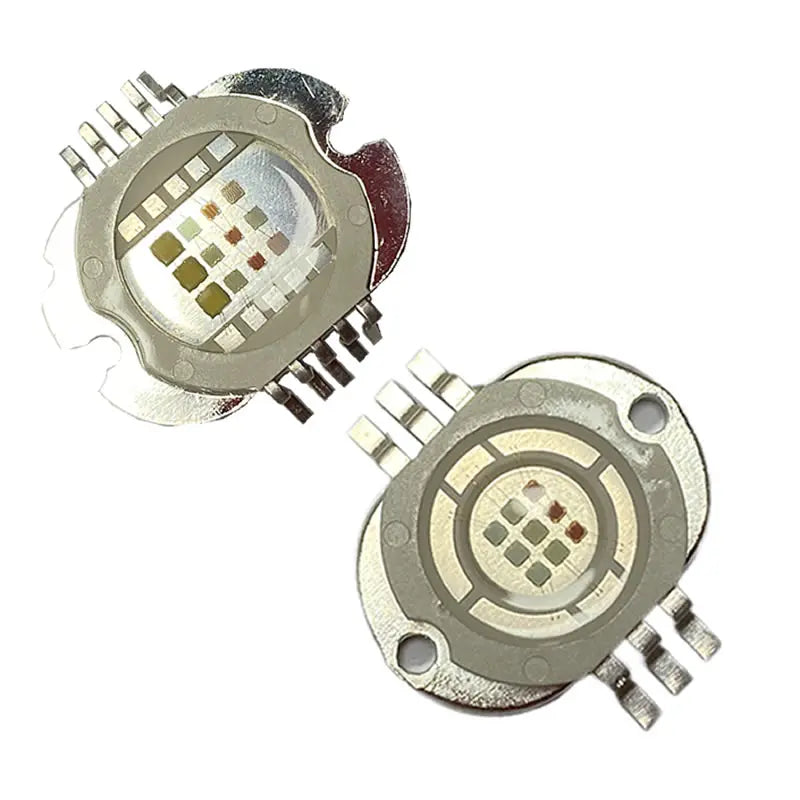 lampe led rgbw 30w argentée bleu clair grille points circulaire fixe