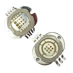 lampe led rgbw 30w argentée bleu clair grille points circulaire fixe
