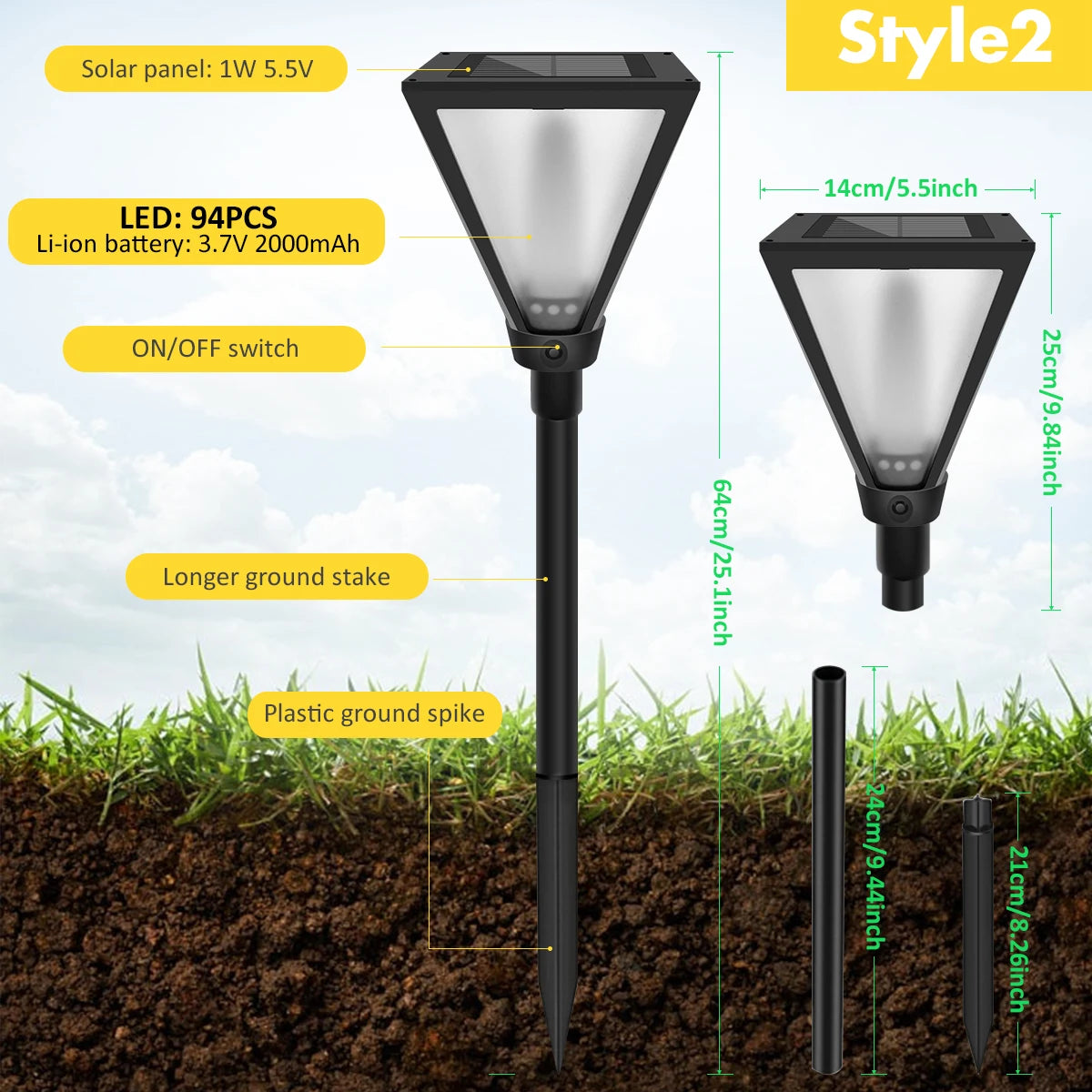 lampe solaire décorative triangle noir effet flamme moderne extérieure autoinstallation led ip65