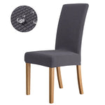 Housse chaise moderne gris foncé rayures horizontales élastique imperméable polyester