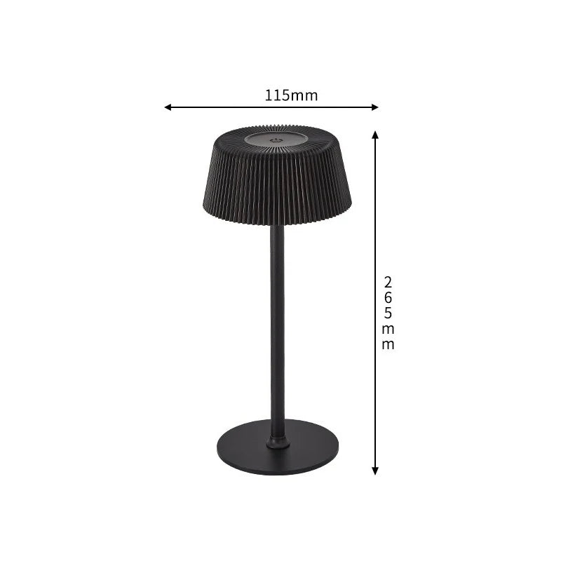 lampes table led rechargeables usb moderne noir blanc plissé sans ombre