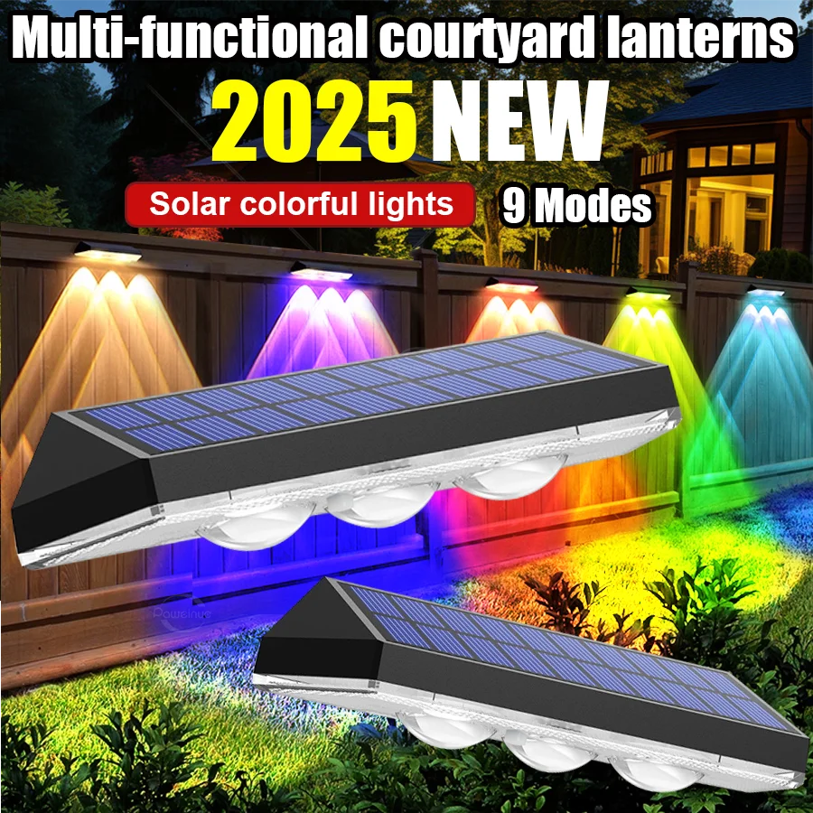 lanterne solaire moderne cour ip65 résistante intempéries rgb led noir gris blanc
