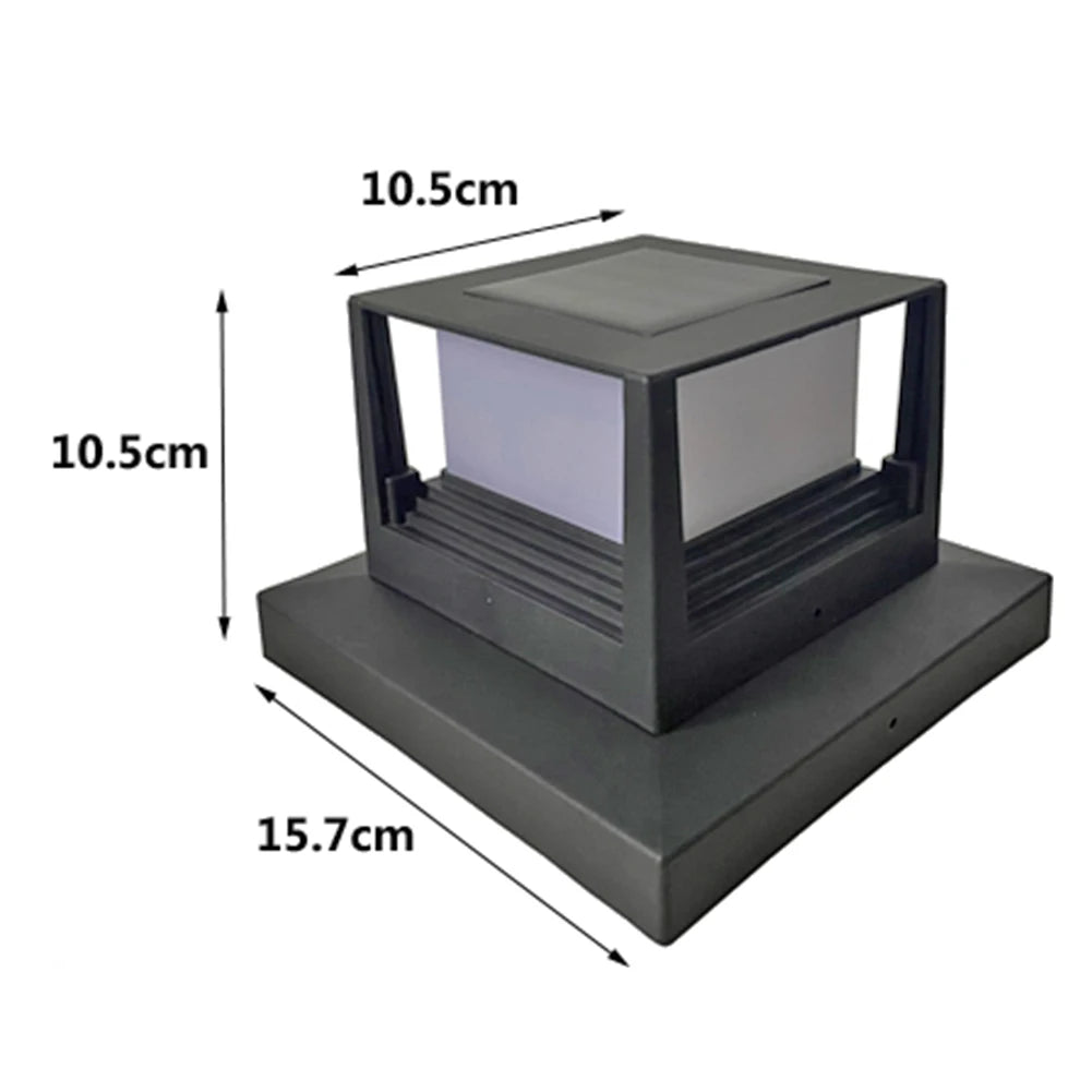 lampe solaire extérieure post bois moderne minimaliste noir bronze jaune led