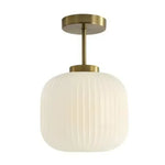 lampe suspendue or vert gris moderne rayures horizontales opacité fixations vis chambre salon éclairage