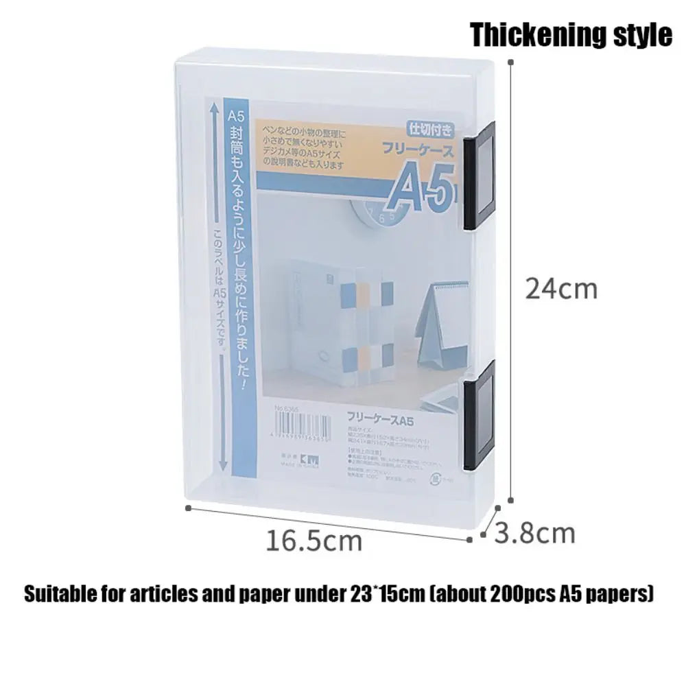 boîte rangement transparente documents clips moderne organisation dossiers a4 a5 plastique durable portable