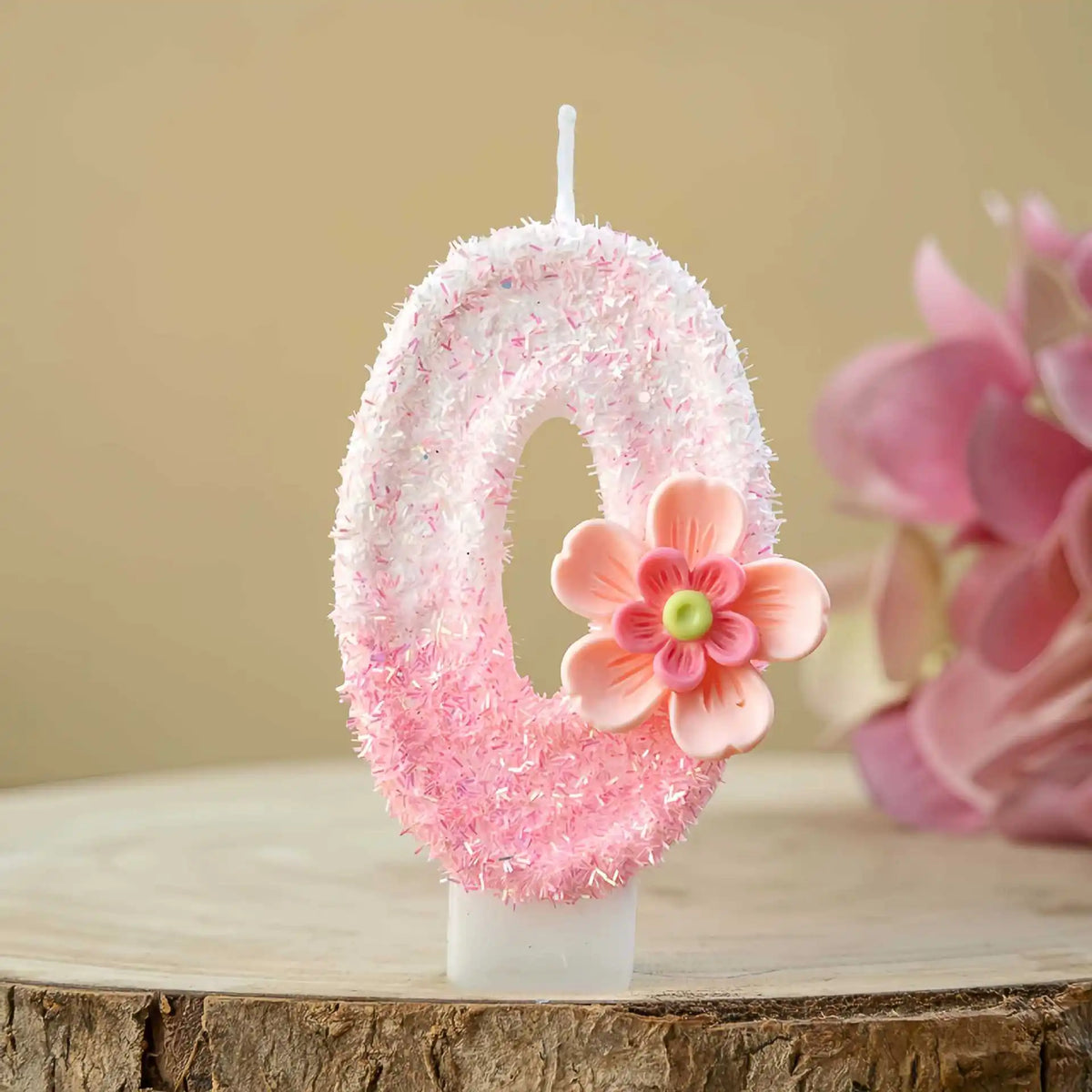 bougies numériques chiffres peluche rose blanches décoratives enfants anniversaire fleur plastique