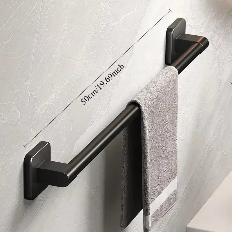 porte serviettes auto adhésifs barres rangement murales noir lisses sans percer modernes 50cm 40cm