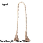 bois boho chic tassel coton beige clair décoration murale moderne ornement rondes lisses
