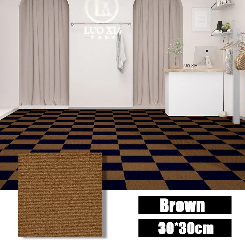 tapis auto adhésif carré 30x30 cm texture tissée sol intérieur maison moderne décoratif