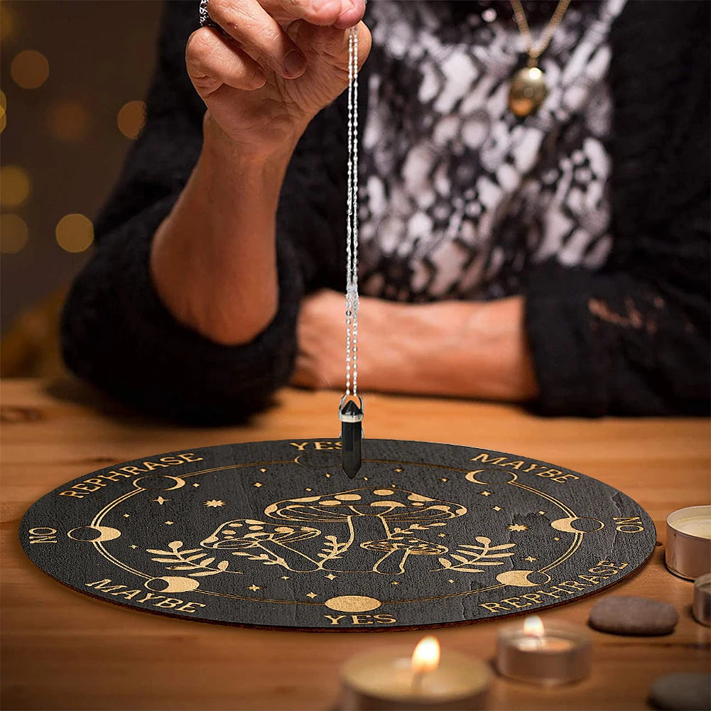 pendule bois mystique champignons oui peut être nonastrologie méditation magie
