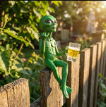 figurine alien gris shaka éclairage led verre bière humoristique décoration intérieure jardin
