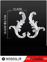appliques decoratives sculptees floral classique blanc meubles deco mur opacite grande taille DIY