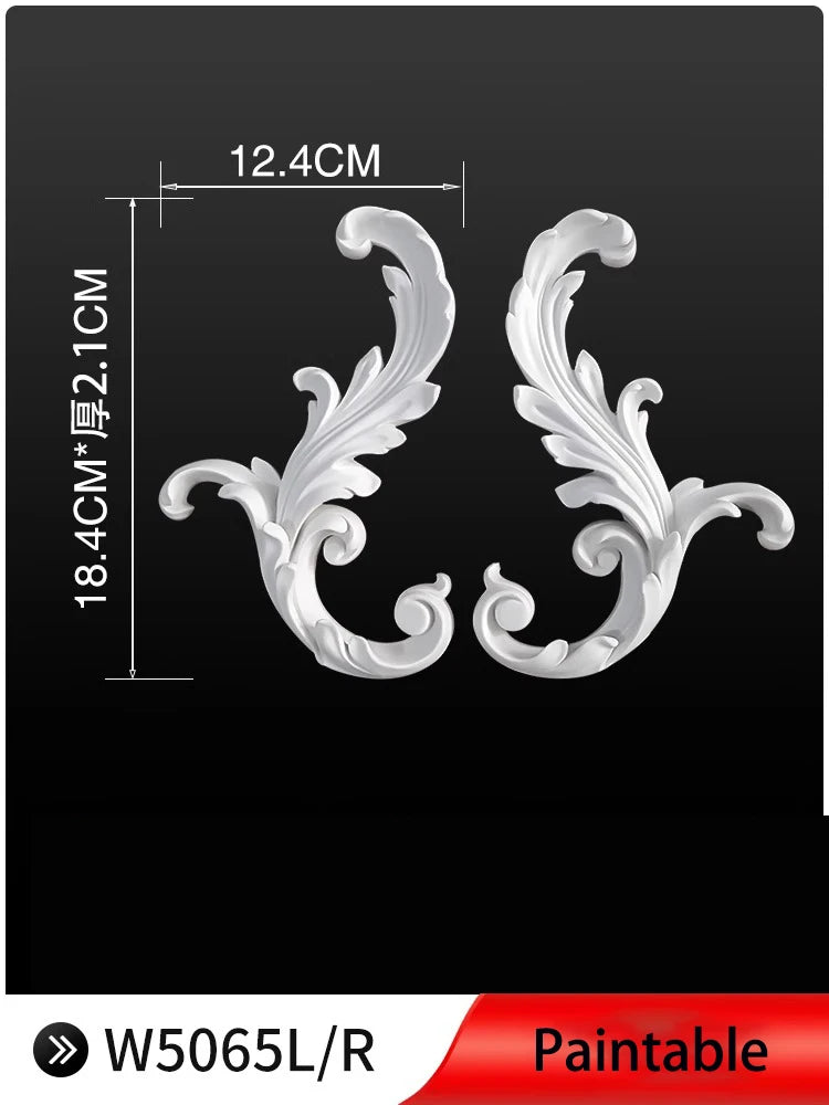 appliques decoratives sculptees floral classique blanc meubles deco mur opacite grande taille DIY