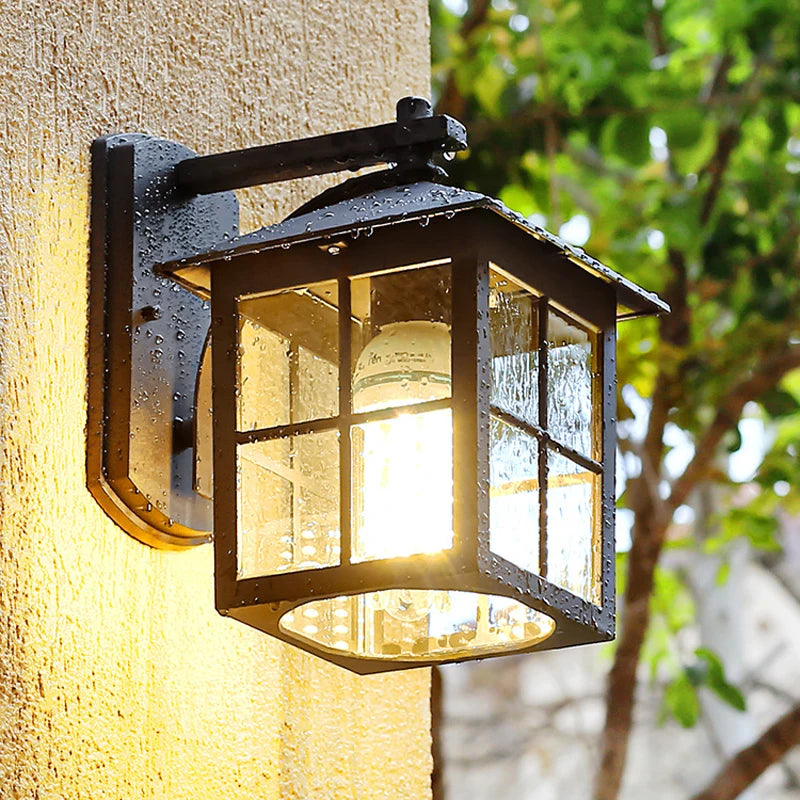 lampe murale noire transparente classique grillage entrée chambre étude salle bain